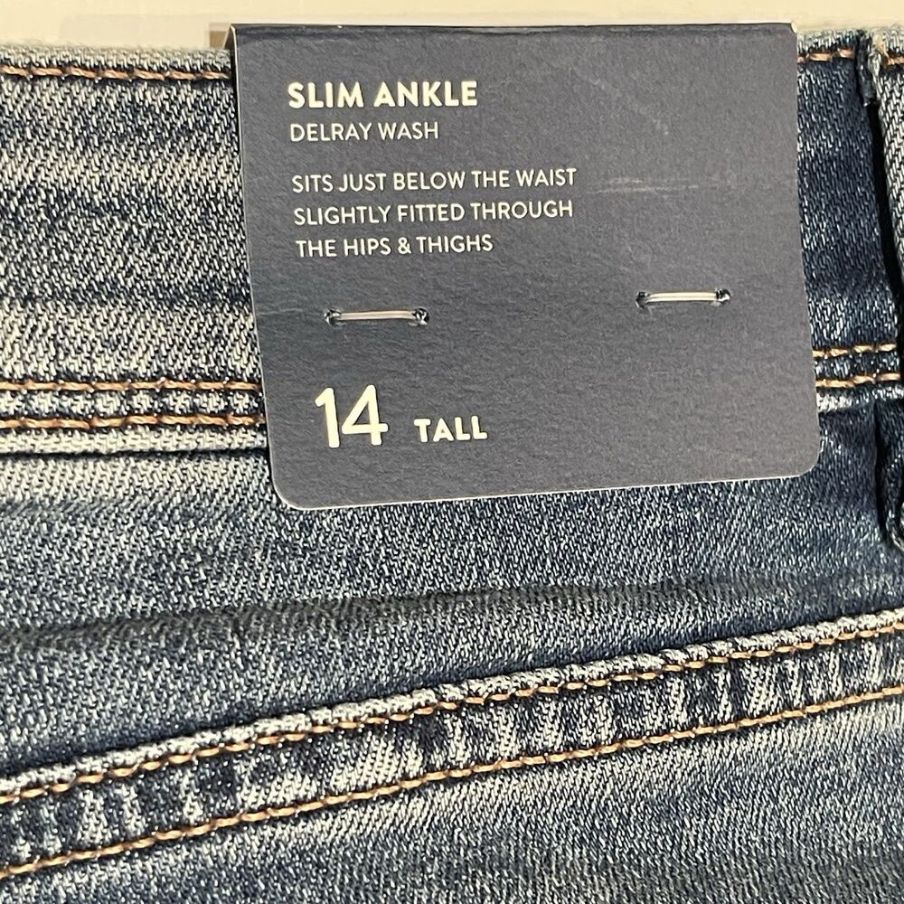 J Jill Denim Women’s Sz 14T Tall Authentic Fit Slim Ankle Stretch Jeans New NWT - Picture 8 of 8
